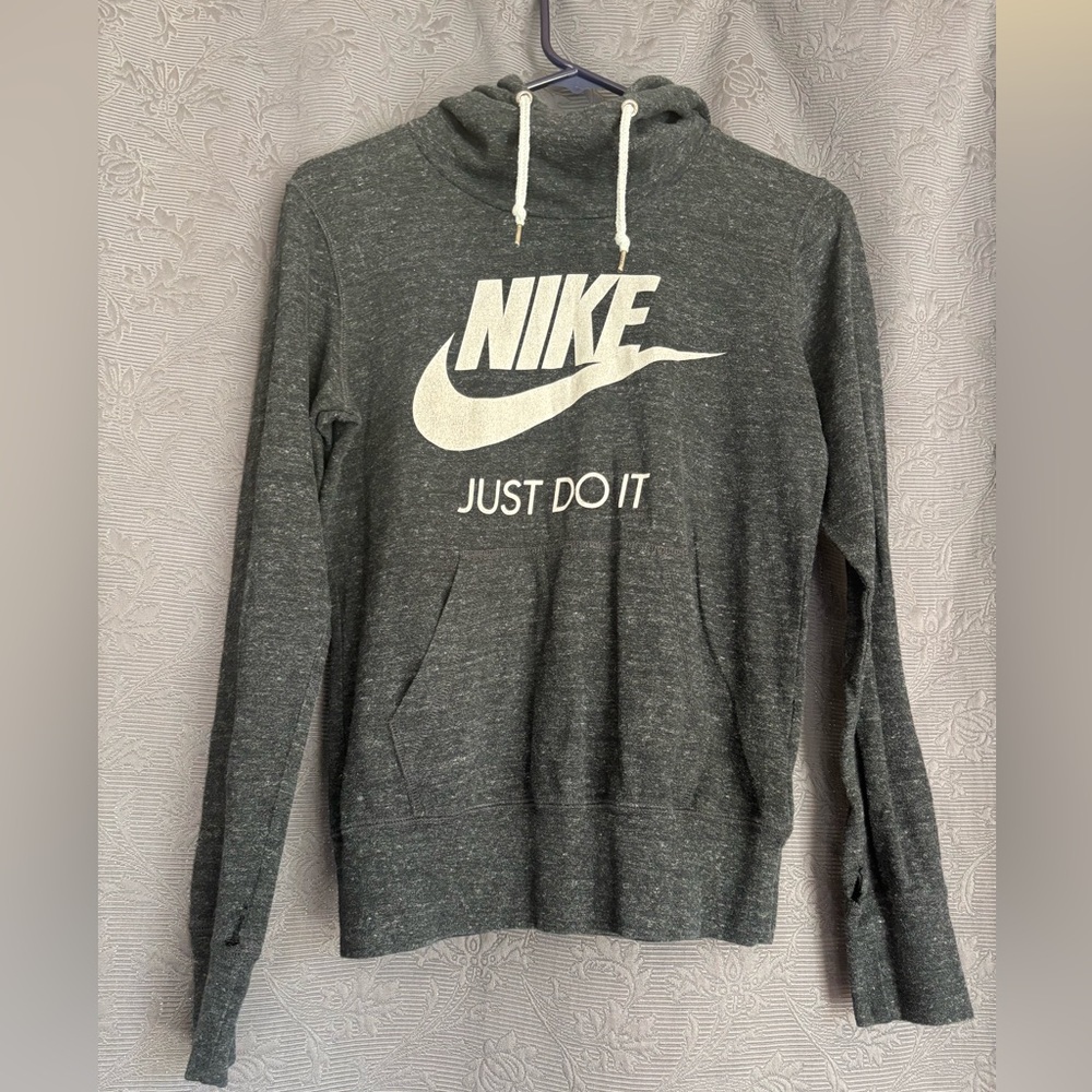 Nike Gray Hoodie with White Logo